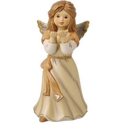 Engelfigur GOEBEL "Himmelsboten, Weihnachtsdeko", beige (champagner), B:7cm H:15,5cm, Steingut, Dekofiguren, Engelfigur, Steingut, Engel - Wünsch Dir Was