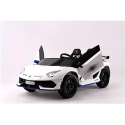 Es-toys Elektro Kinderfahrzeug “Lamborghini Aventador SVJ Xago 2 Sitzer” – lizenziert -MP3, Ledersit