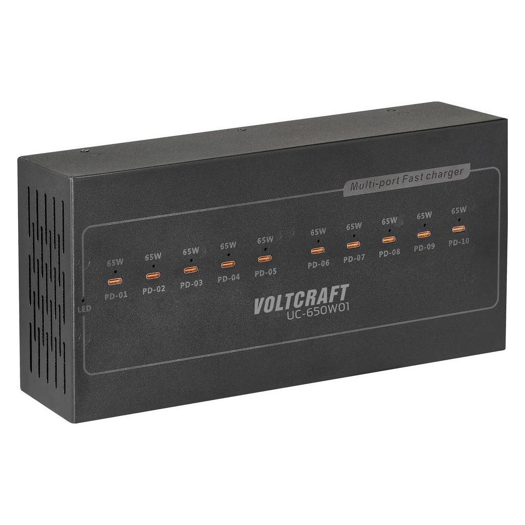 Voltcraft UC-650W01 USB Ladestation 650 W USB PD Schwarz Innenbereich USB Power (650 W, 10 Ports) (VC-17776010)