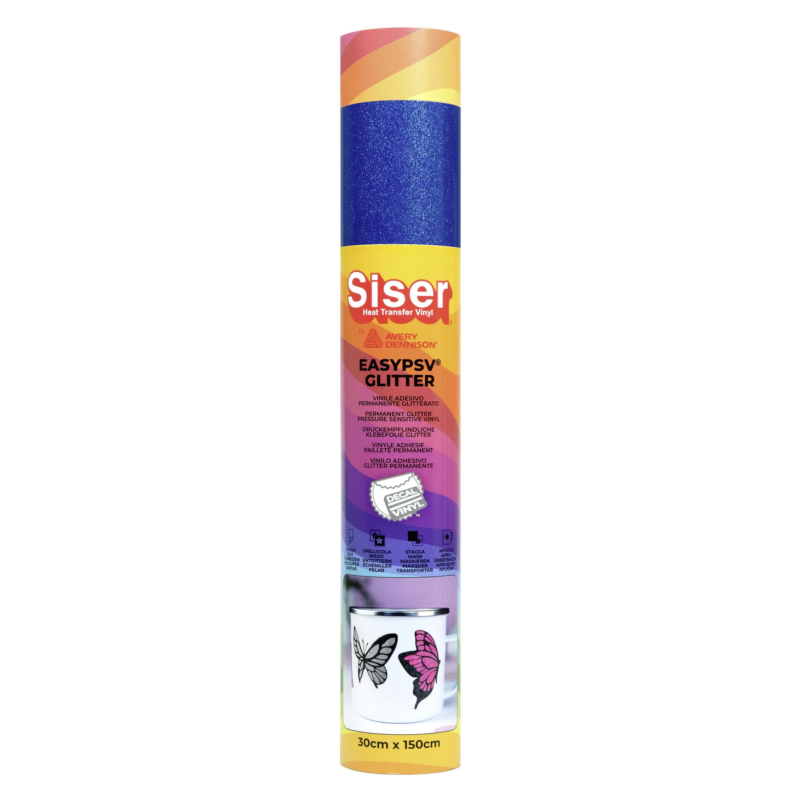 Siser selbstklebende Glitzerfolie Blau (1FEPSVGL-LB-3015)