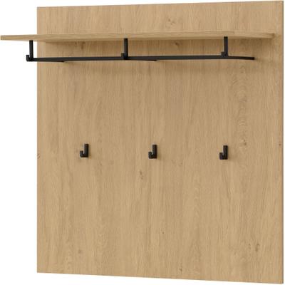 Garderobenpaneel HOME AFFAIRE "Lund, Flurgarderobe, Wandregal mit Hutablage, Kleiderstange & Haken", braun (stone oak), B:90cm H:90cm T:30cm, Holzwerkstoff, Garderobenpaneele, Garderobenpaneel, vielseitig einsetzbar, modern, 90 cm breit