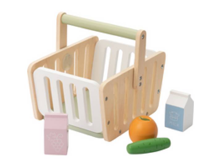 Accessoires de marchande en bois (panier d'achat)