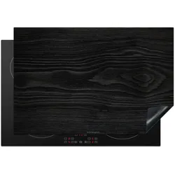 HERDABDECKPLATTE Schwarz - Holzoptik Induktionsmatte 77x51 cm