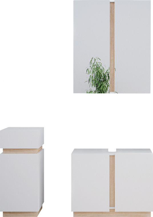 Vicco Gloria Badkamermeubelset Wit, 3-delig