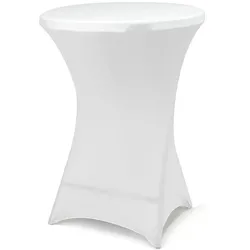 VCM Husse für Stehtisch   Stretch 80 x 80 x 110 cm   weißer Tischschutz   Stoffbezug