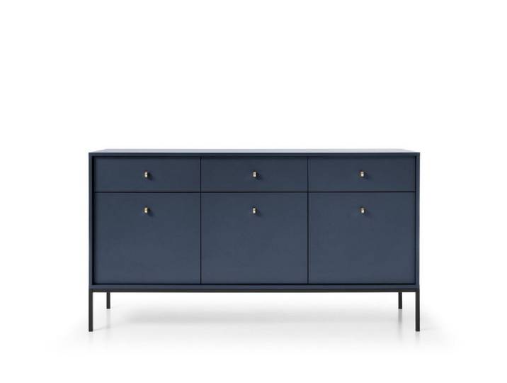 MOEBLO Kommode Melody III (Wohnzimmer, Esszimmer, Flur & Diele, Moderne Kommode Sideboard Schrank Highboard Goldene Türgriffe), (BxHxT): 154x39x83 cm