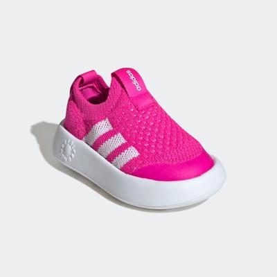 Slip-On Sneaker ADIDAS SPORTSWEAR "BUBBLECOMFY KIDS", Mädchen, Gr. 26, weiß (shock pink, ftwr weiß, core schwarz), Textil, Schuhe, für Kinder