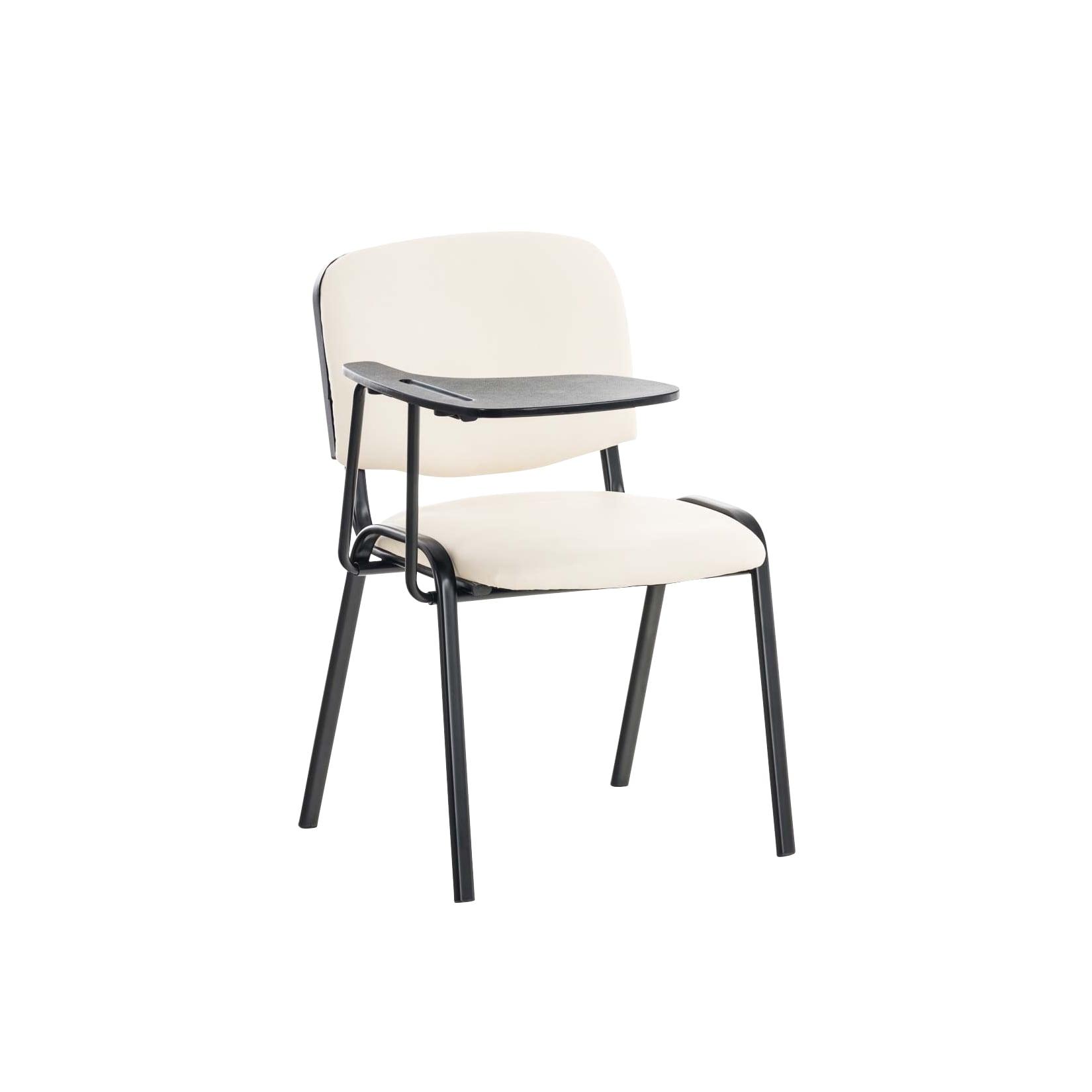 CLP Stuhl Ken mit Klapptisch Kunstleder - Farbe: creme
