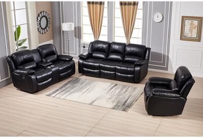 Betsy Furniture 3 Piece Bonded Leather Power Reclining Living Room Set, Sofa, Loveseat and Chair