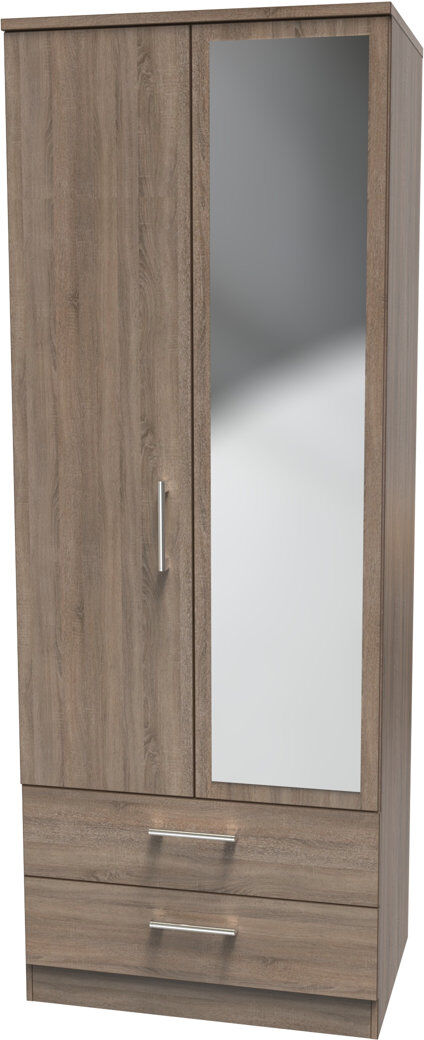 Welcome Furniture Fully Assembled Devon 2 Door Wardrobe Darkolino Oak 74cm W X 53cm D
