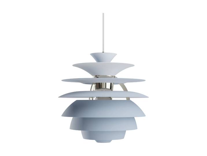 Louis Poulsen PH Snowball Pendelleuchte Dusty blue-chrome