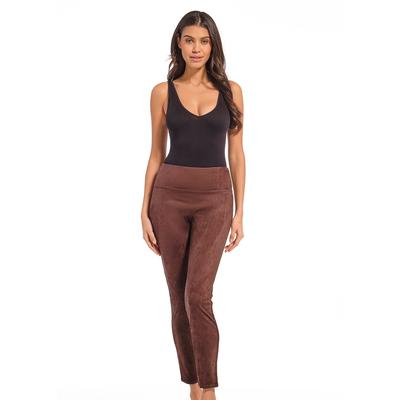 Leggings MAGIC BODYFASHION "Hi-Waist Slim Tights", Damen, Gr. XXL, N-Gr, braun (chocolate), Obermaterial: 80% Polyamid, 20% Elasthan, eng lang, Hosen Leggings, mittlere Formung von Bauch, Hüften und Oberschenkeln