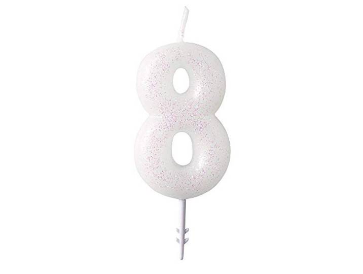 Amscan 9904383 - cijferkaars 8 glitter hoogte 6,5 cm, taartdecoratie