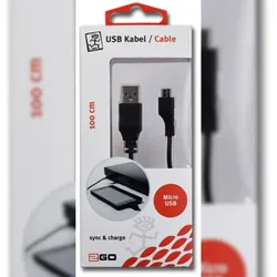 2Go USB Lade/Datenkabel auf Micro USB 1 Meter Schwarz