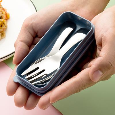 PRiME Portable Stainless Steel Tableware Set For Outdoor Tourism, Spoon And Fork Combo For Kids, Travel, Picnic golden