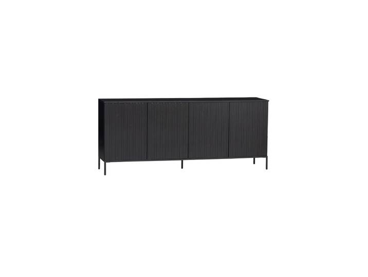 Massives, nachhaltiges Sideboard „New Lewison“, 4-türig Schwarz De Eekhoorn