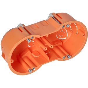 Orno Gerätedose OR-JB-13813, für Hohlwände, 45 mm Einbautiefe, orange, 2-fach