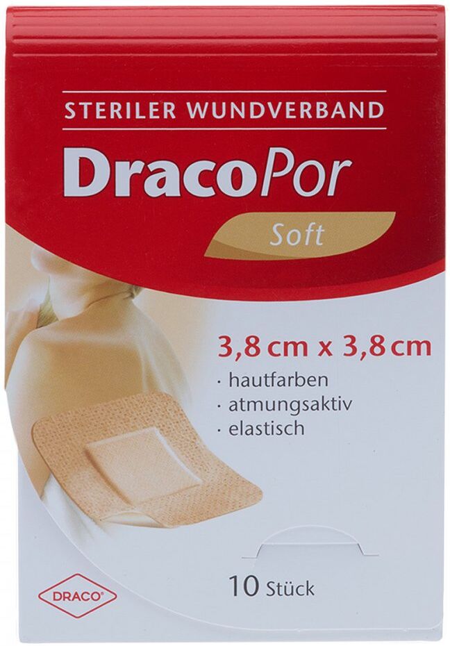 Dracopor Wundverband 3,8x3,8 cm steril hautfarben