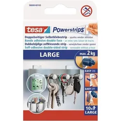 tesa Klebestreifen Powerstrips Large Weiß 50 mm (B) x 0,05 m (L) Synthesekautschuk 10 Stück