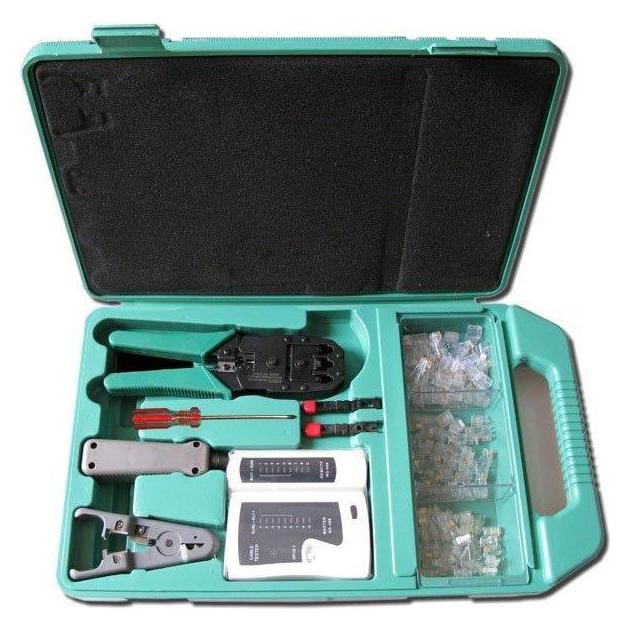 OEM XtendLan Kit LAN / Sada síťového nářadí / krimpovací kleště, narážeč, tester / RJ-45, RJ-12, RJ-11 (KITLAN114)