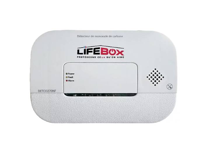LIFEBOX Détecteur de monoxyde de carbone NF - Alarme de 85 Décibels