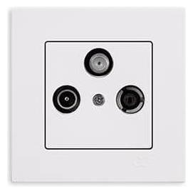 Gunsan Eqona Multimedia Sat TV Radio Durchgangsdose Antennendose Unterputz Weiss (31793667)