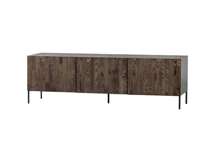 Livetastic Lowboard Gravure, Braun, Metall, Esche, 3 Fächer, 180x56x46 cm, Holzmöbel, Kleinmöbel Holz, Holzkommoden, Lowboards Holz