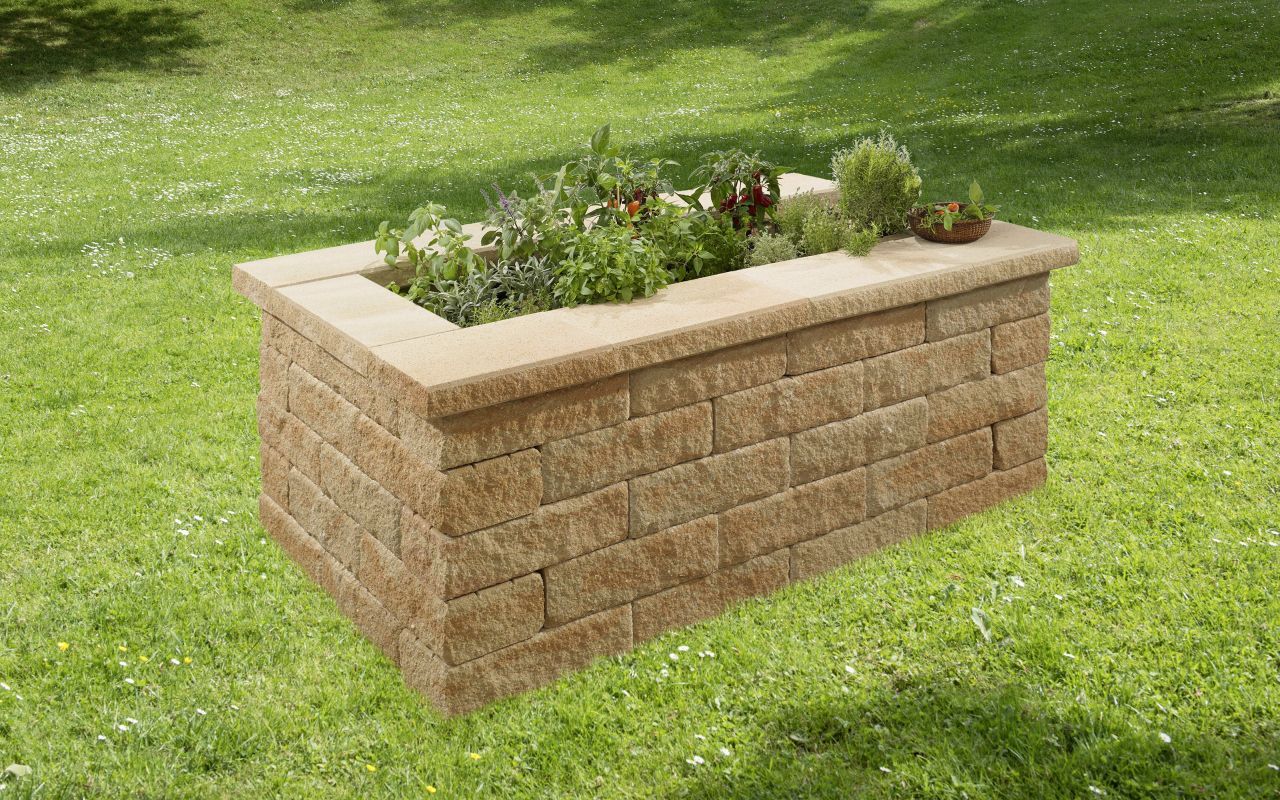 Kann Hochbeet-Set 3 Bruchstein 200 x 125 x 81 cm sandstein