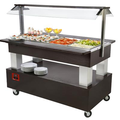 Diamond Buffet-gekühlte Salatbar 4x1/1-150, Wenge Holz (BSB/4N-B1-R2)