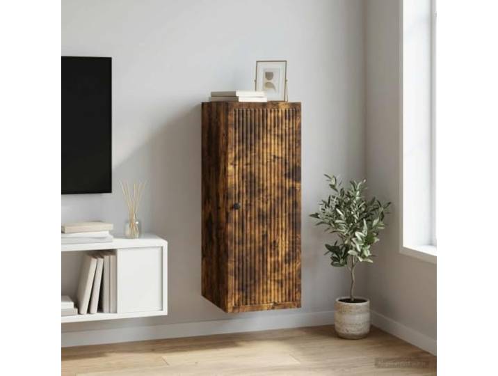 GPWERSDF Wandschrank Geräucherte Eiche 33 x 34,5 x 90 cm Holzwerkstoff Vintage-Design, platzsparend, pflegeleicht, vielseitig nutzbar, rechteckige Form