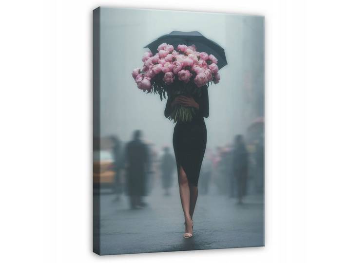 WANDBILDER Frau Blumen Modern 100x70