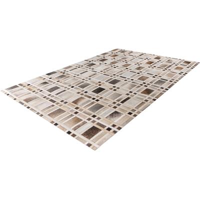 Teppich PADIRO "Lavin 225", grau, B:120cm H:8mm L:170cm, Rindsleder, Teppiche, Teppich, Handgenähtes und hochwertig verarbeitetes Unikat