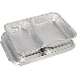 Papstar 14506 Einweg-Tablett Aluminium, Einwegbehälter, Silber