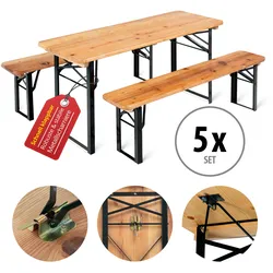 Stagecaptain BBK-110 Hirschgarten Kinder-Festzeltgarnitur 110 cm Natur 5x Set