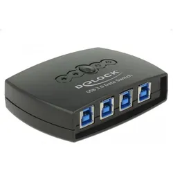 Delock USB Sharing Switch (USB-B, 4 Ports), Dockingstation + USB Hub, Schwarz