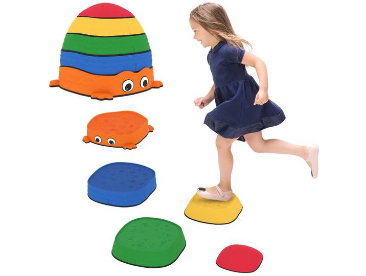 ComfortXL Trittsteine De-10064 5er-Set, Froschform, stapelbar Bunt, Mehrfarbig, Kunststoff, 33.5x28x33.5 cm, Spielzeug, Sonstiges Spielzeug