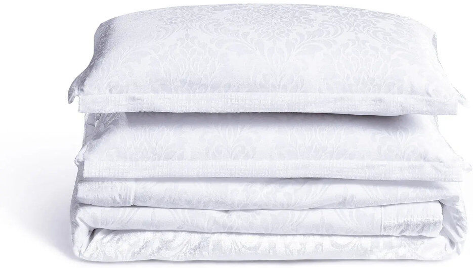 Quality & Style Polyester Floral Bedspread with Pillow Shams Included White Double Bedspread + 2 Standard Shams