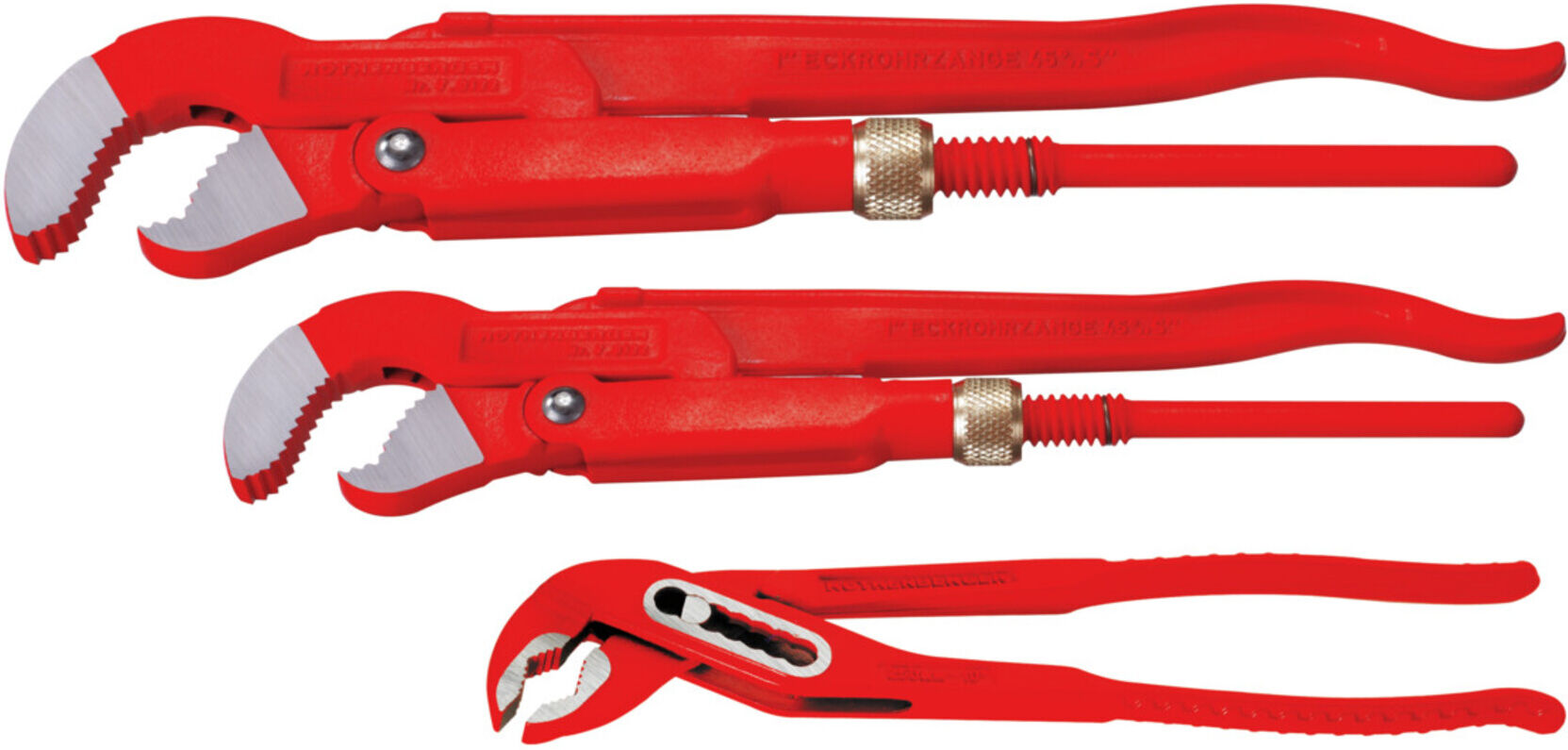Rothenberger Zangenset Eckrohrzange 1 - 1.1/2" + Wapu SP 10" (070140X)