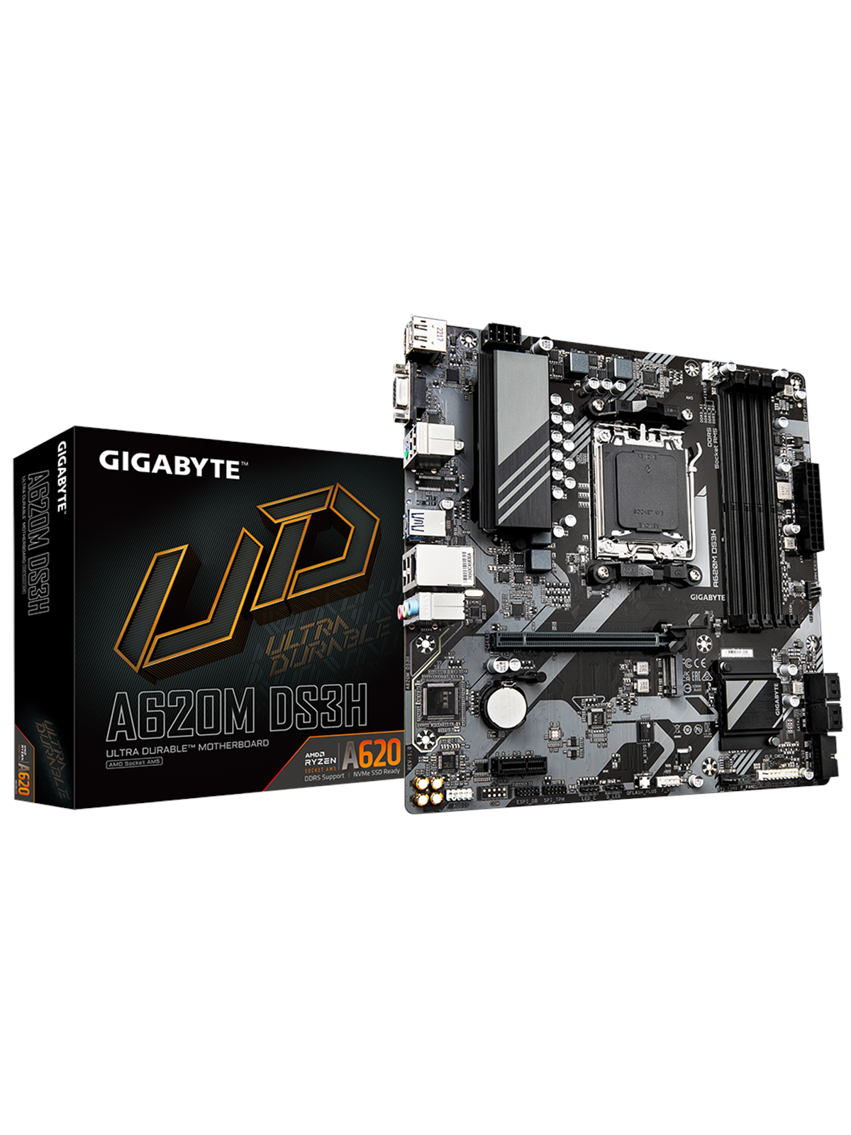 GIGABYTE A620M DS3H Mainboard - AMD A620 - AMD AM5 - DDR5 RAM - Micro-ATX