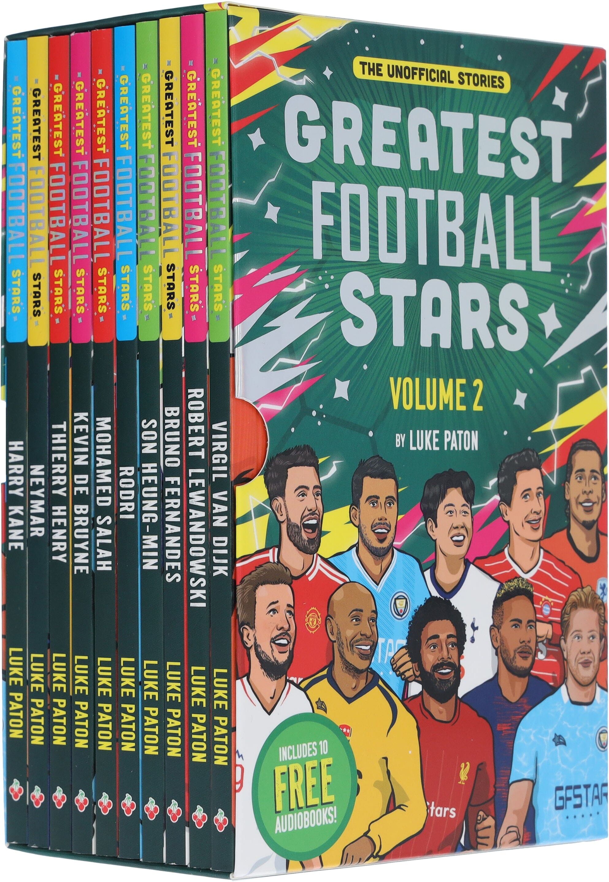 The Greatest Football Stars (Volume 2) by Luke Paton 10 Books Collection Box Set (Includes 10 Free Audiobooks!) - Ages 7-9 - Paperback Sweet Cherry Publishing