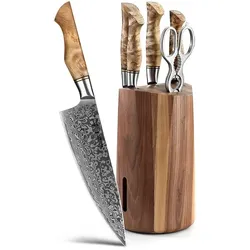 Hezhen - Damastmesser Set 7-teilig - B30 Master Serie