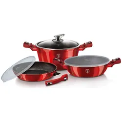 BerlingerHaus POT AND BAKER SET BH-7050, Pfannenset + Topfset, Rot