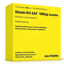 VITAMIN B12 AAA 1000 μg Ampullen Injektionslsg. 10X1 ml