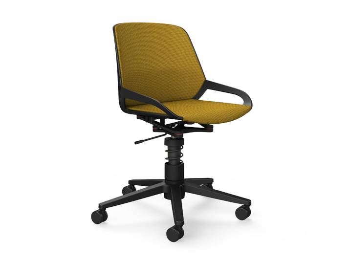 Office swivel chair Aeris Numo Task without armrests, Yellow/Black, New, Ergonomic chair - ideal for flexible working