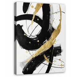 BILDER Abstrakt Gold Schwarz 120x80