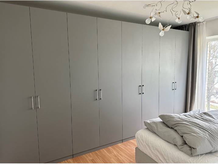 Grande armoire de chambre Mélaminé premium Gris
