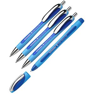 Schneider Kugelschreiber Slider Rave XB, blau, inklusive Kugelschreiber Memo XB blau, 4 Stück