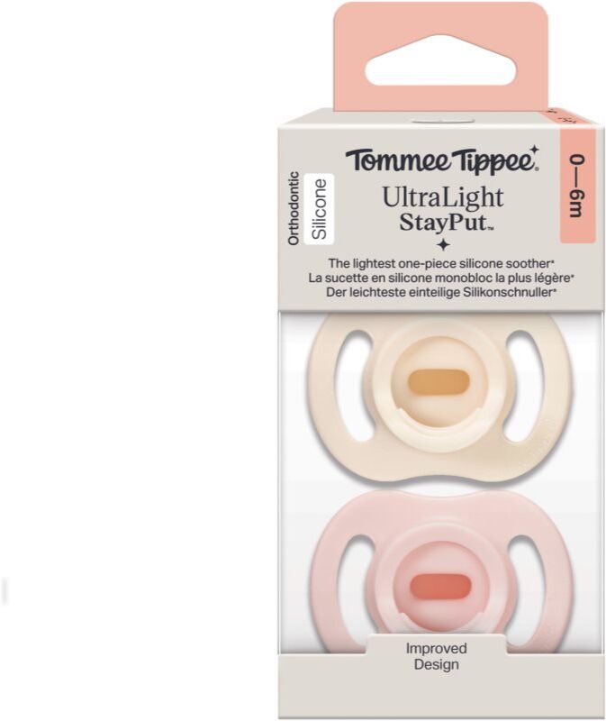Tommee Tippee Ultra Light Stay Put 0-6 m tétine Girl 2 pcs