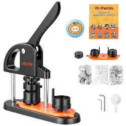 VEVOR Buttonmaschine Knopfmachermaschine 32mm 500 Stk. Badge Punch Press, Buttonpresse, DIY Badge Press Machine Button Badge Maker für Personalisiertes Abzeichen inkl. Zauberbuch und Kreisschneider