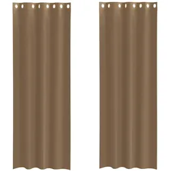 vidaXL Voile Vorhänge mit Ösen 2 Stk. Hellbraun